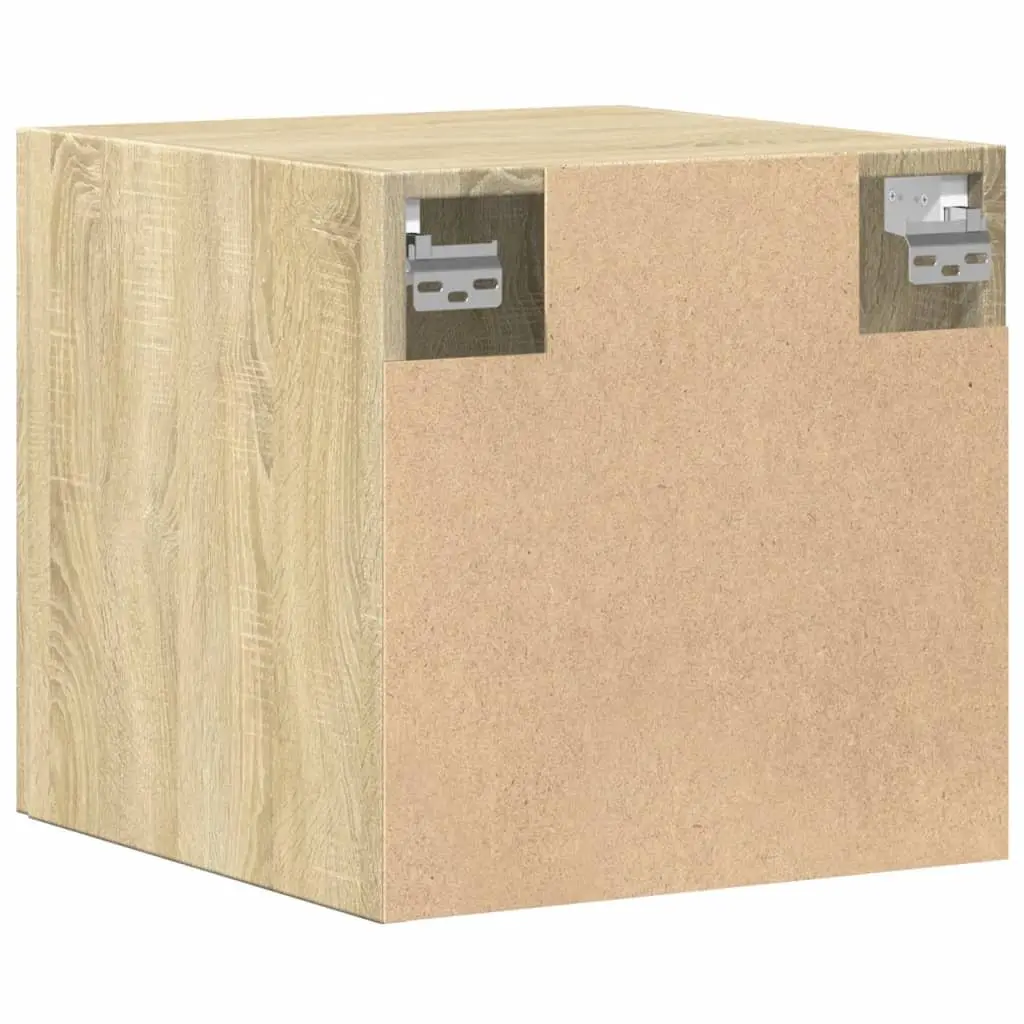 Brown Engineered Wood Floating Wall Cabinet for Storage