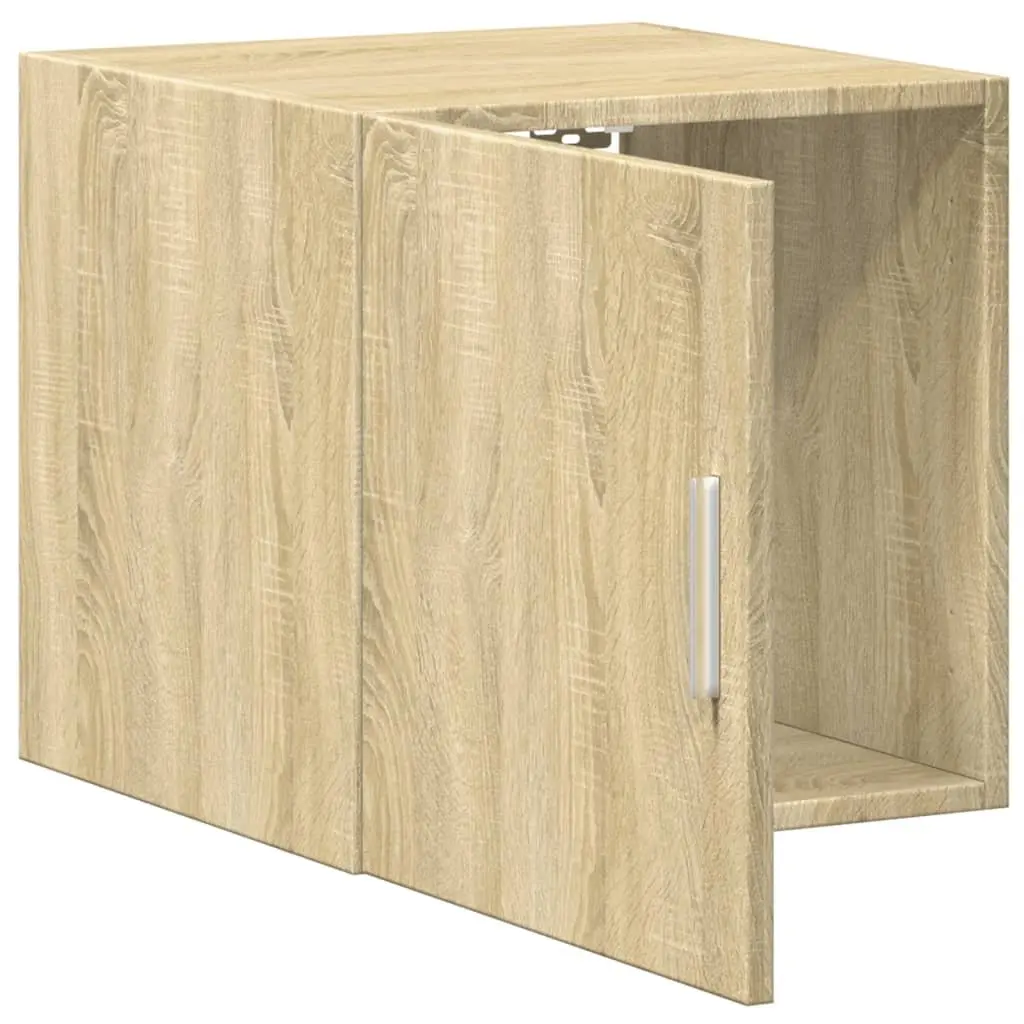 Brown Engineered Wood Floating Wall Cabinet for Storage