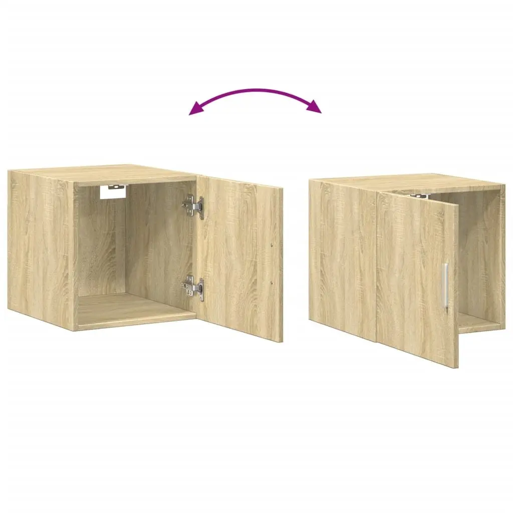 Brown Engineered Wood Floating Wall Cabinet for Storage