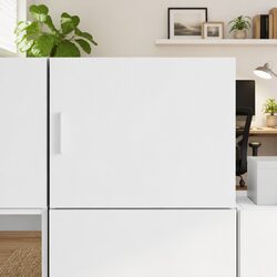 Floating White Wall Cabinet with Versatile Storage