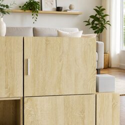 Brown Sonoma Oak Floating Wall Cabinet for Stylish Storage
