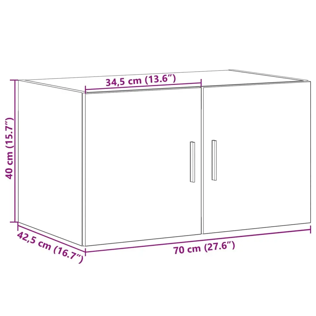 Sonoma Oak Brown Wall-Mounted Storage Cabinet