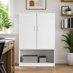 High-Quality White Engineered Wood Wall Cabinet