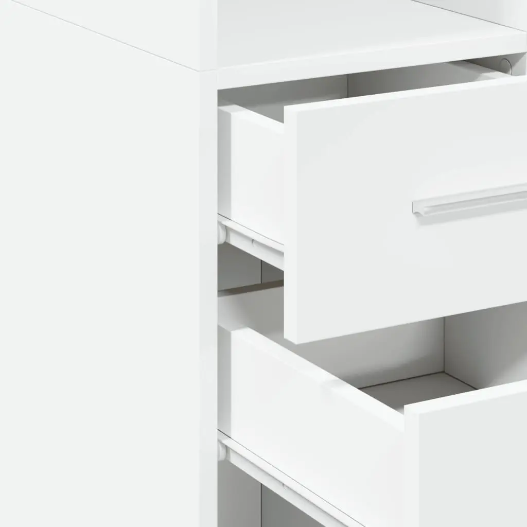 White Highboard Storage Cabinet with Durable Build