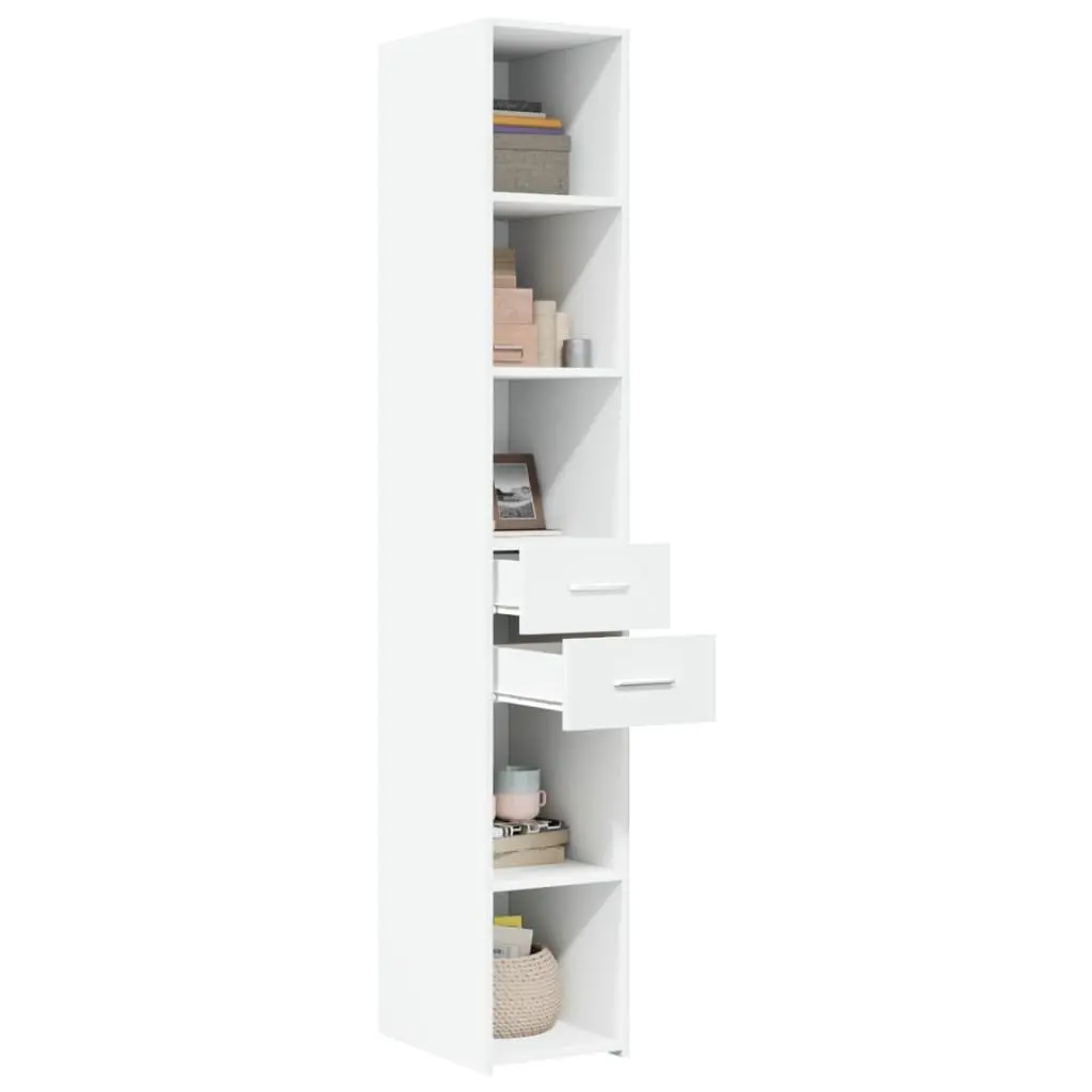 White Highboard Storage Cabinet with Durable Build