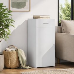 Durable White Sideboard Storage Cabinet with Drawer Door