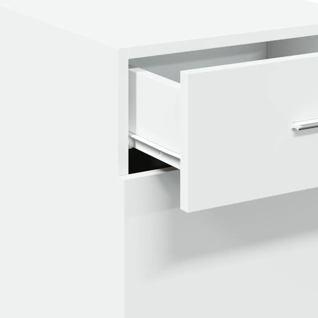 White Sideboard Storage Cabinet with Drawer Door
