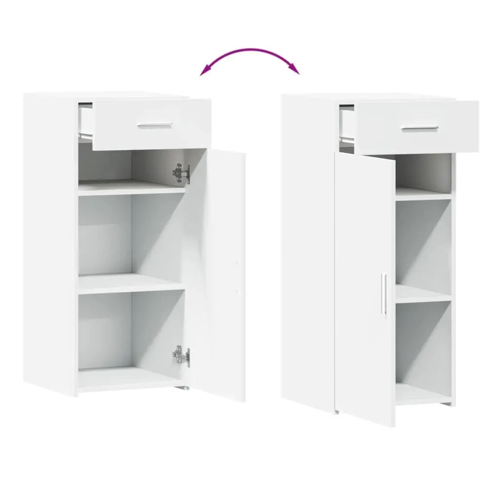 White Sideboard Storage Cabinet with Drawer Door