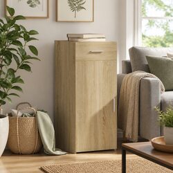 Engineered Wood Brown Sideboard Cabinet with Storage