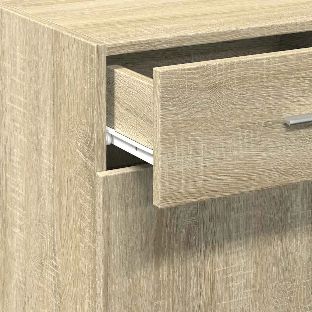 Brown Engineered Wood Sideboard with Storage Drawers