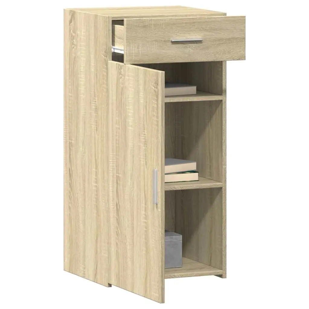 Brown Engineered Wood Sideboard with Storage Drawers