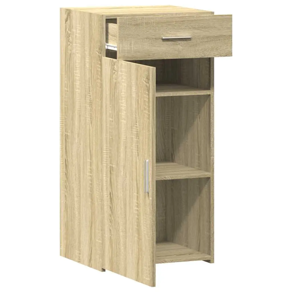 Brown Engineered Wood Sideboard with Storage Drawers