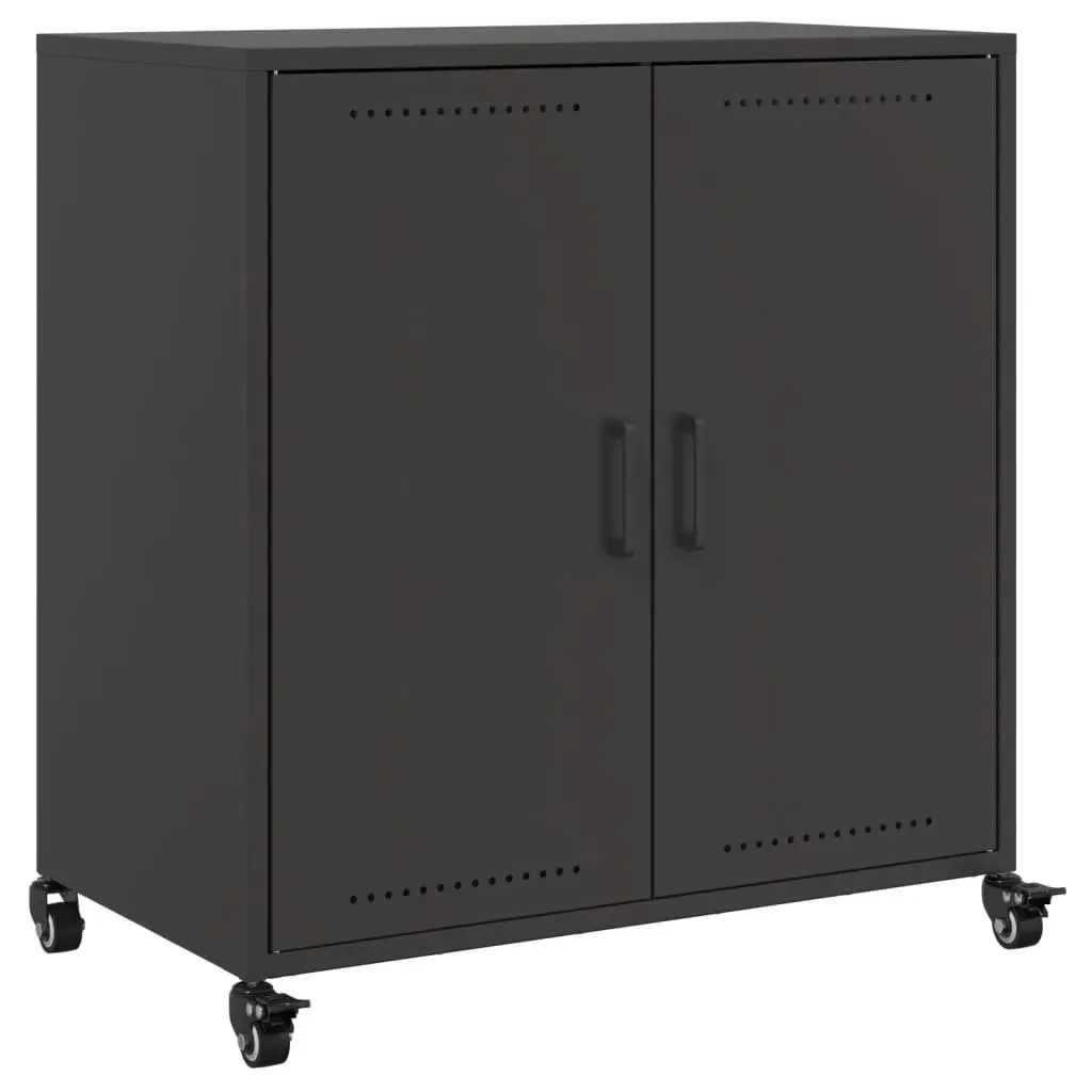 Black Sideboard with Wheels for Storage Solutions