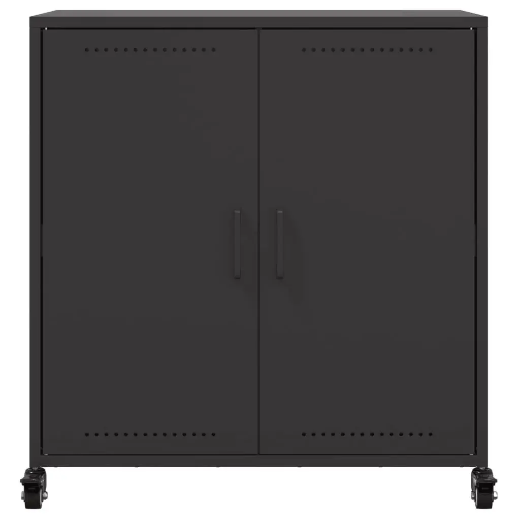 Black Sideboard with Wheels for Storage Solutions
