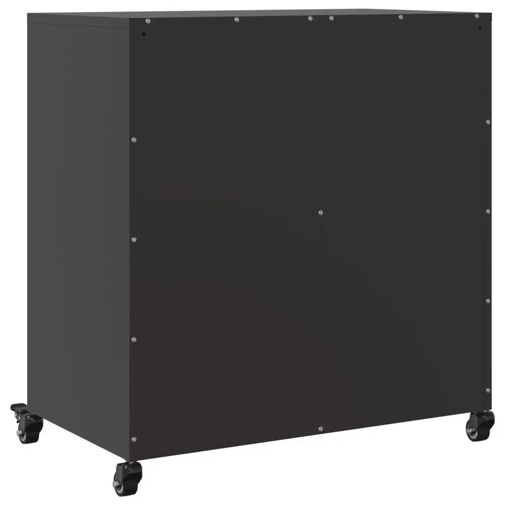 Black Sideboard with Wheels for Storage Solutions