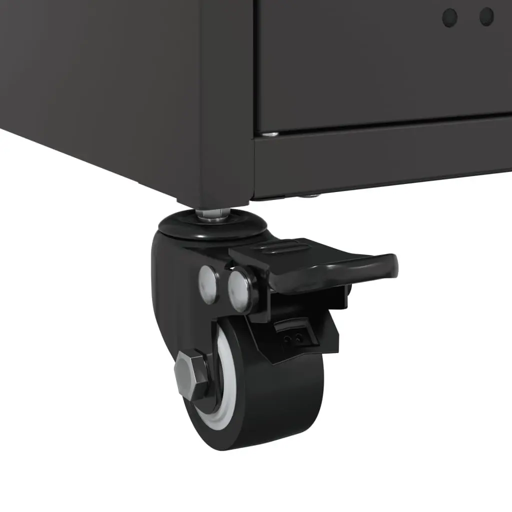 Black Sideboard with Wheels for Storage Solutions