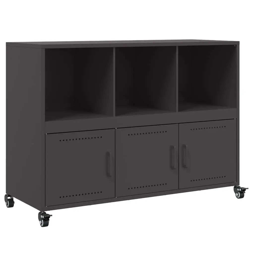 Black Sideboard Storage Cabinet with Wheels