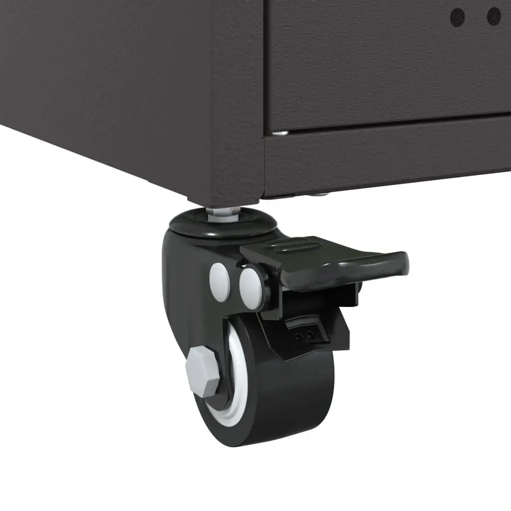 Black Sideboard Storage Cabinet with Wheels