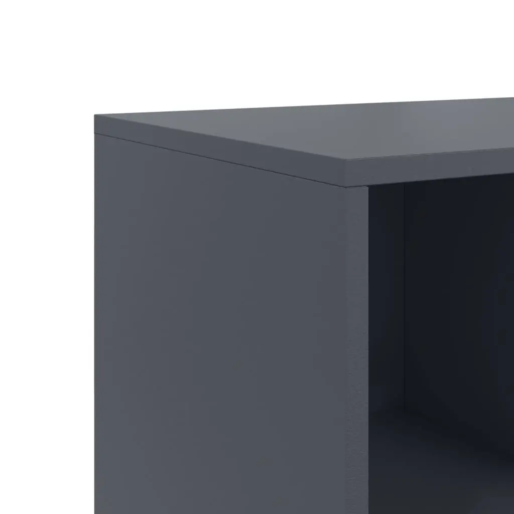 Anthracite Sideboard Storage Cabinet with Steel Wheels