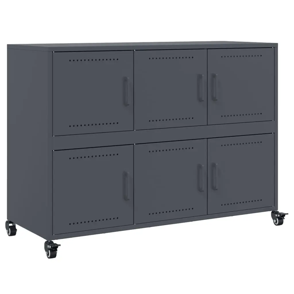 Anthracite Sideboard Storage Cabinet with Wheels