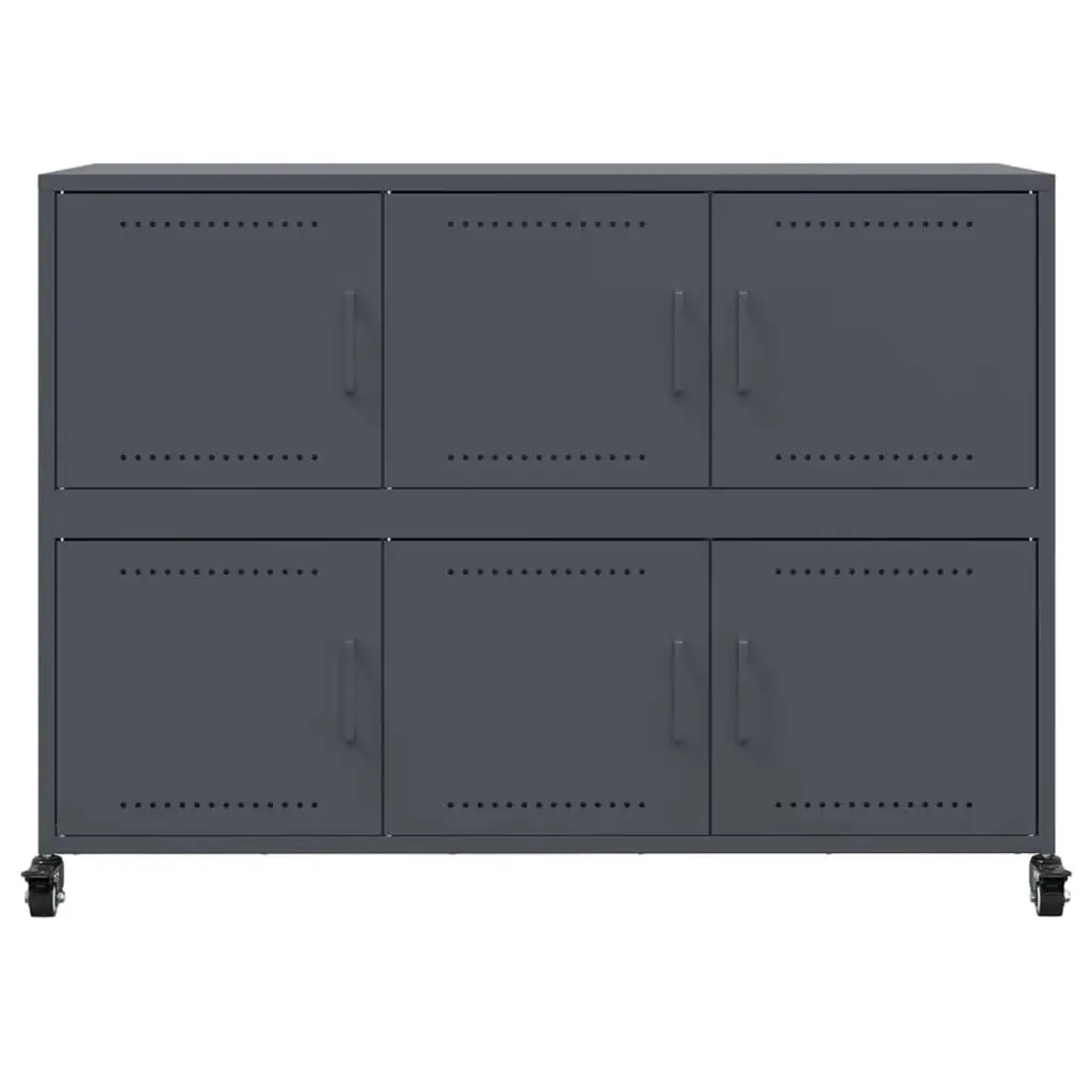 Anthracite Sideboard Storage Cabinet with Wheels