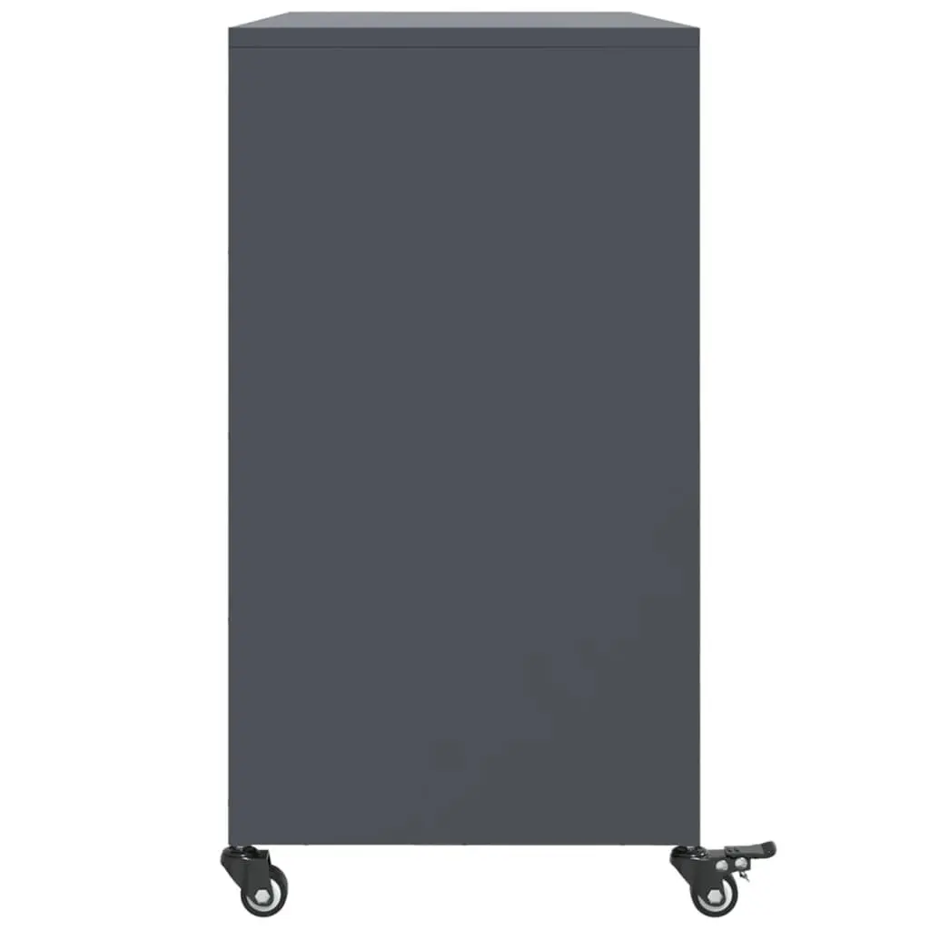 Anthracite Sideboard Storage Cabinet with Wheels