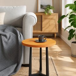 Brown Round Table Top Ø40cm Solid Pinewood for Custom Builds