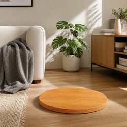 Brown Round Table Top Ø40cm Solid Pinewood for Custom Builds