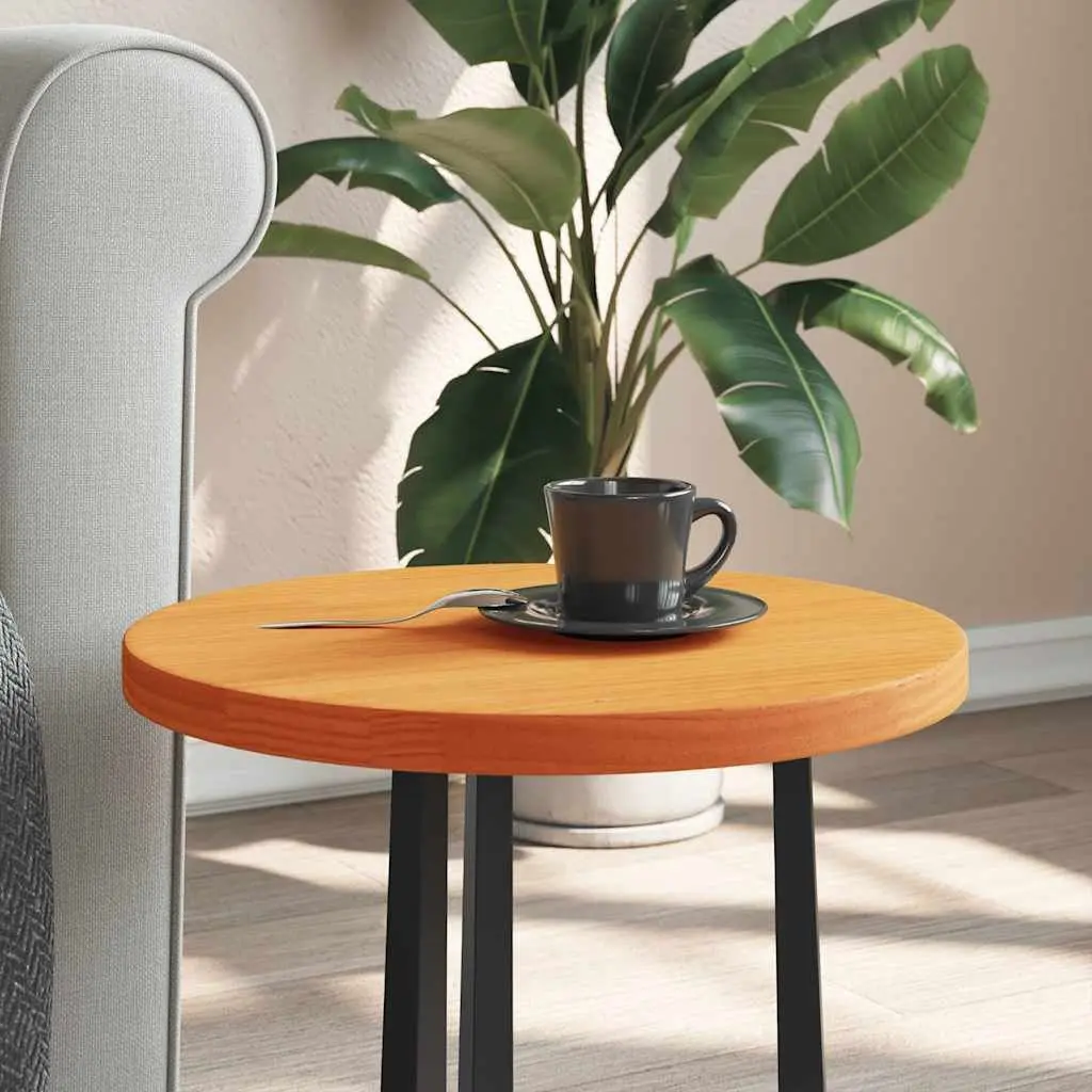Brown Round Table Top Ø40cm Solid Pinewood for Custom Builds