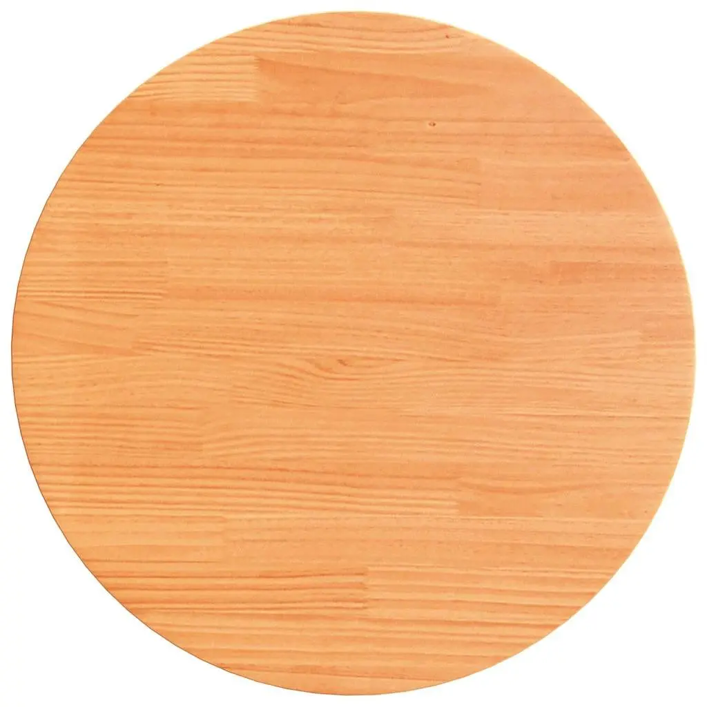 Round Table Top Solid Pinewood Ø60cm Brown