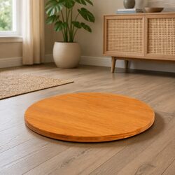 Durable Round Brown Wooden Table Top for Indoor Use