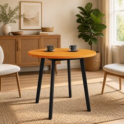 Round Wooden Table Top Brown Solid Pine Wood Coffee Dining Desk Surface Ø80cm