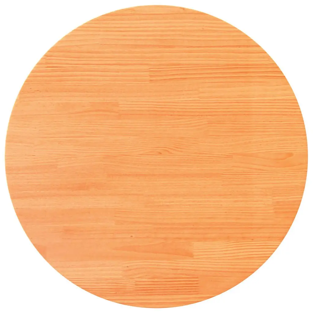 Brown Round Solid Pinewood Table Top Ø80cm