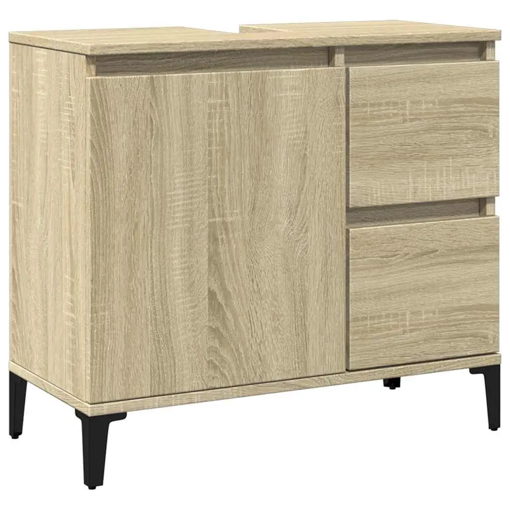 Bathroom Cabinet Engineered Wood 65x33x60cm Brown