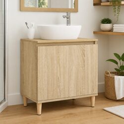 Sonoma Oak Bathroom Vanity Sink Cabinet - 58x33x60 cm