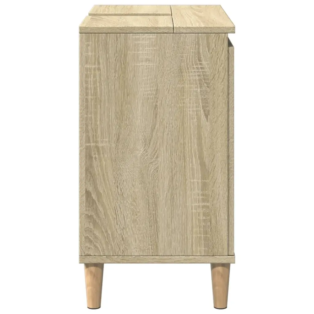 Bathroom Vanity Sink Cabinet Sonoma Oak 58x33x60 cm Storage Unit