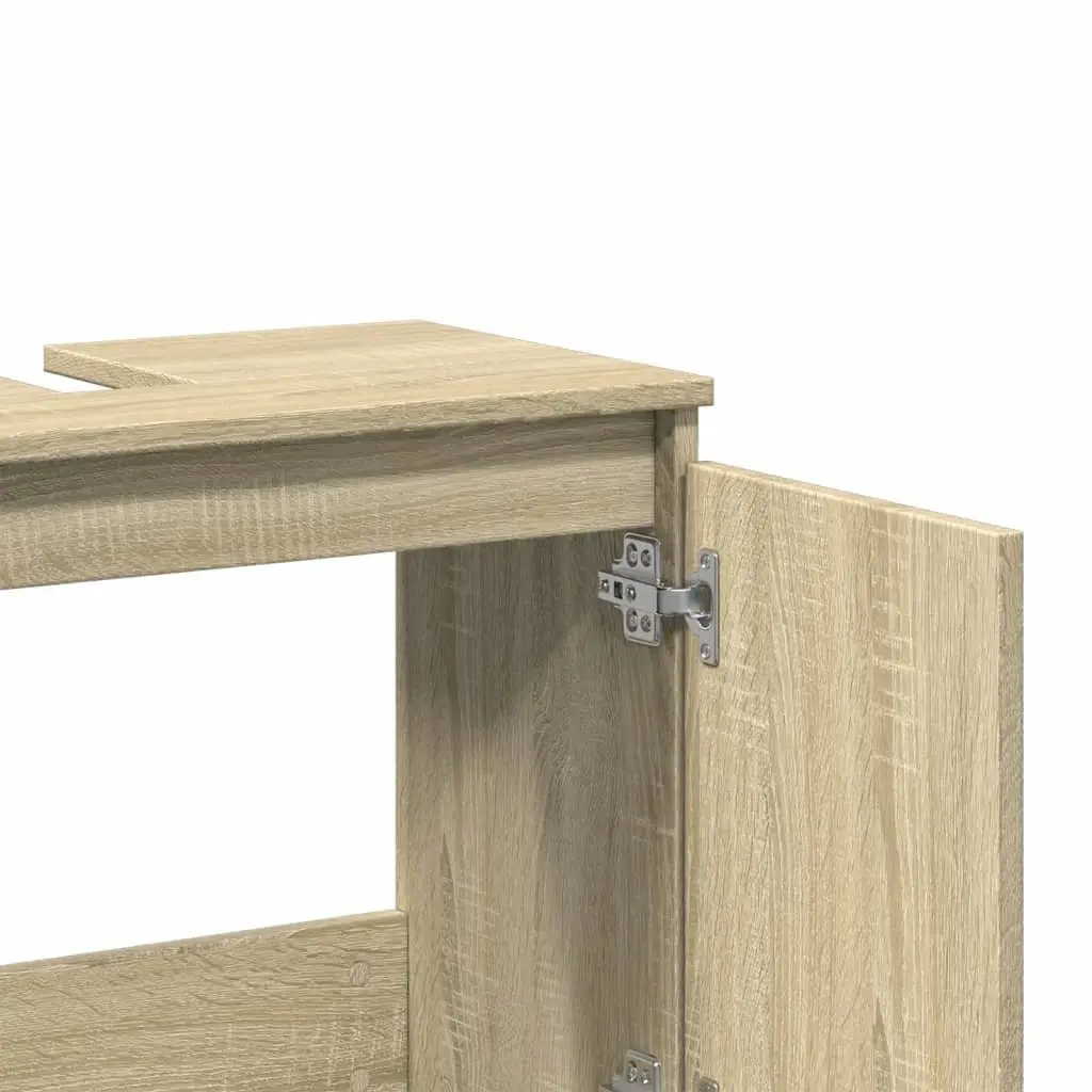 Bathroom Vanity Sink Cabinet Sonoma Oak 58x33x60 cm Storage Unit