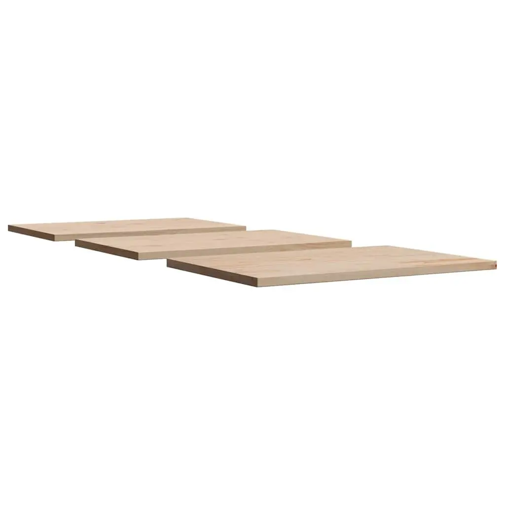 Set of 3 Pine Wood Rectangular Table Tops 80x53cm