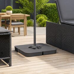 Sturdy 4-Piece Parasol Base Set for Outdoor Umbrellas