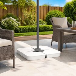 Durable 4-Piece Parasol Base Set for Stable Umbrella Support