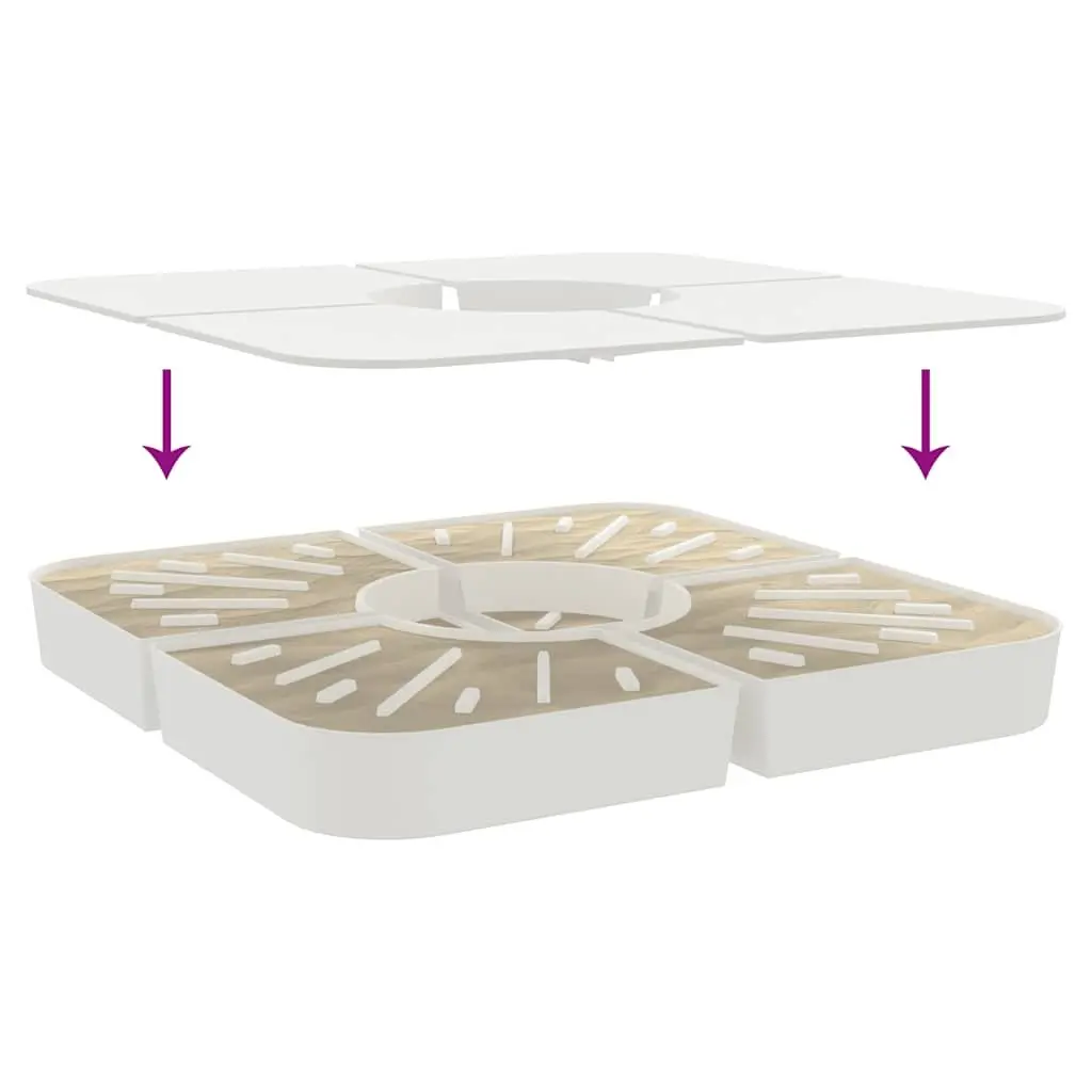 Parasol Base Set Polypropylene 4 Piece White