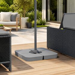 Durable 4-Piece Parasol Base Set for Umbrella Grey 100kg