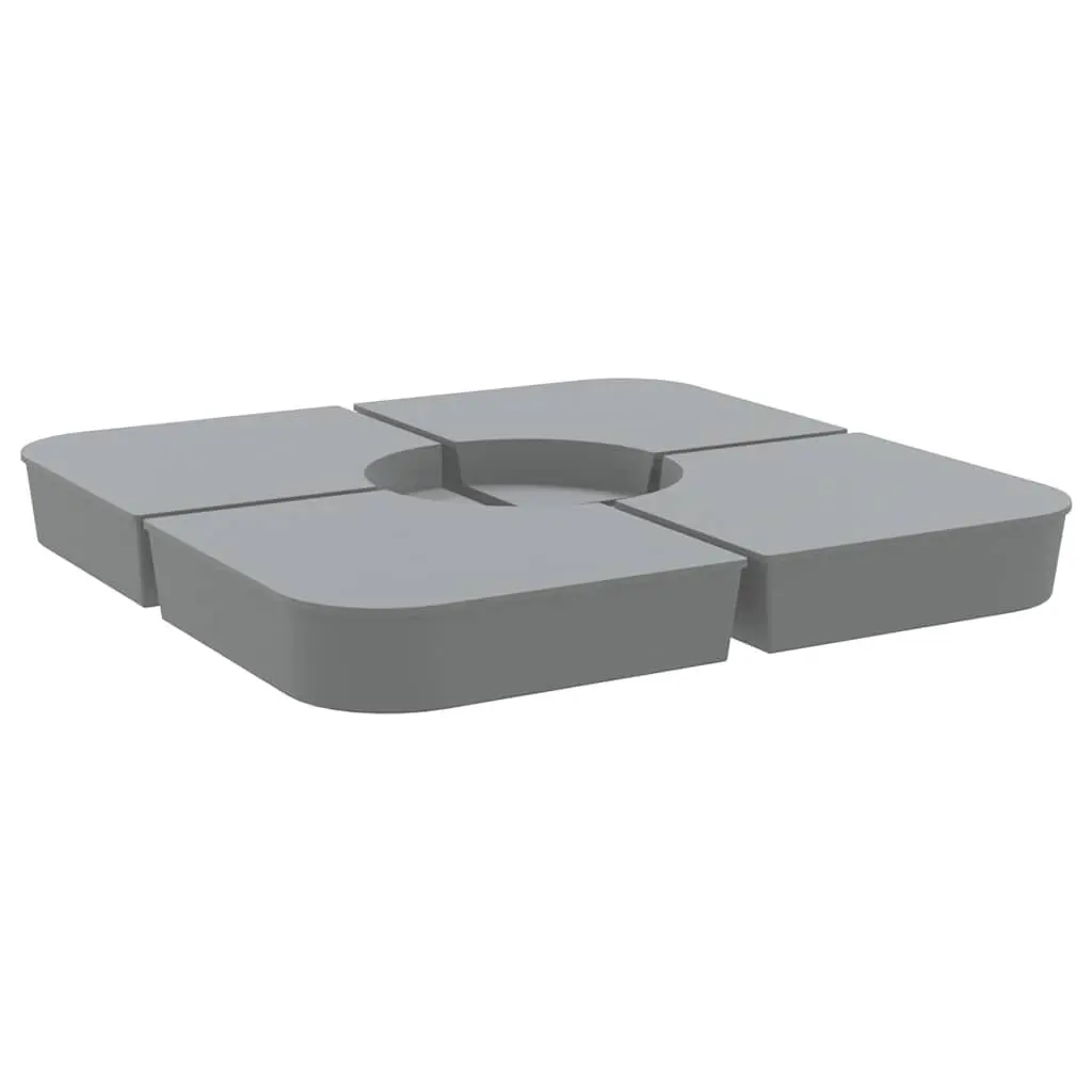 4 Piece Parasol Base Set Polypropylene Grey Sand-Fillable 100kg