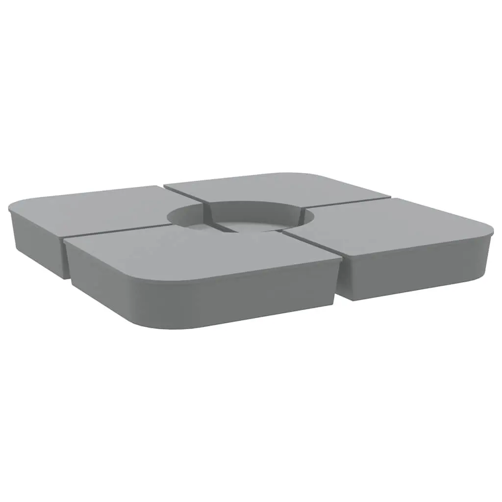 4 Piece Parasol Base Set Polypropylene Grey Sand-Fillable 100kg