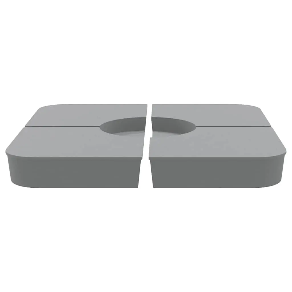 4 Piece Parasol Base Set Polypropylene Grey Sand-Fillable 100kg