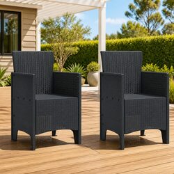 Modern Anthracite Garden Chair Set - 2 Pieces