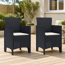 Stylish Outdoor Garden Chair Set 2pcs Anthracite