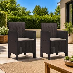 Brown Garden Chairs 2 Piece Set for Modern Outdoor Spaces