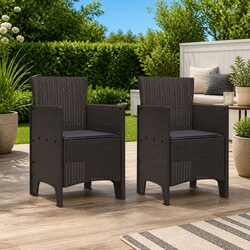 Stylish Brown Outdoor Garden Chair Set for Relaxation