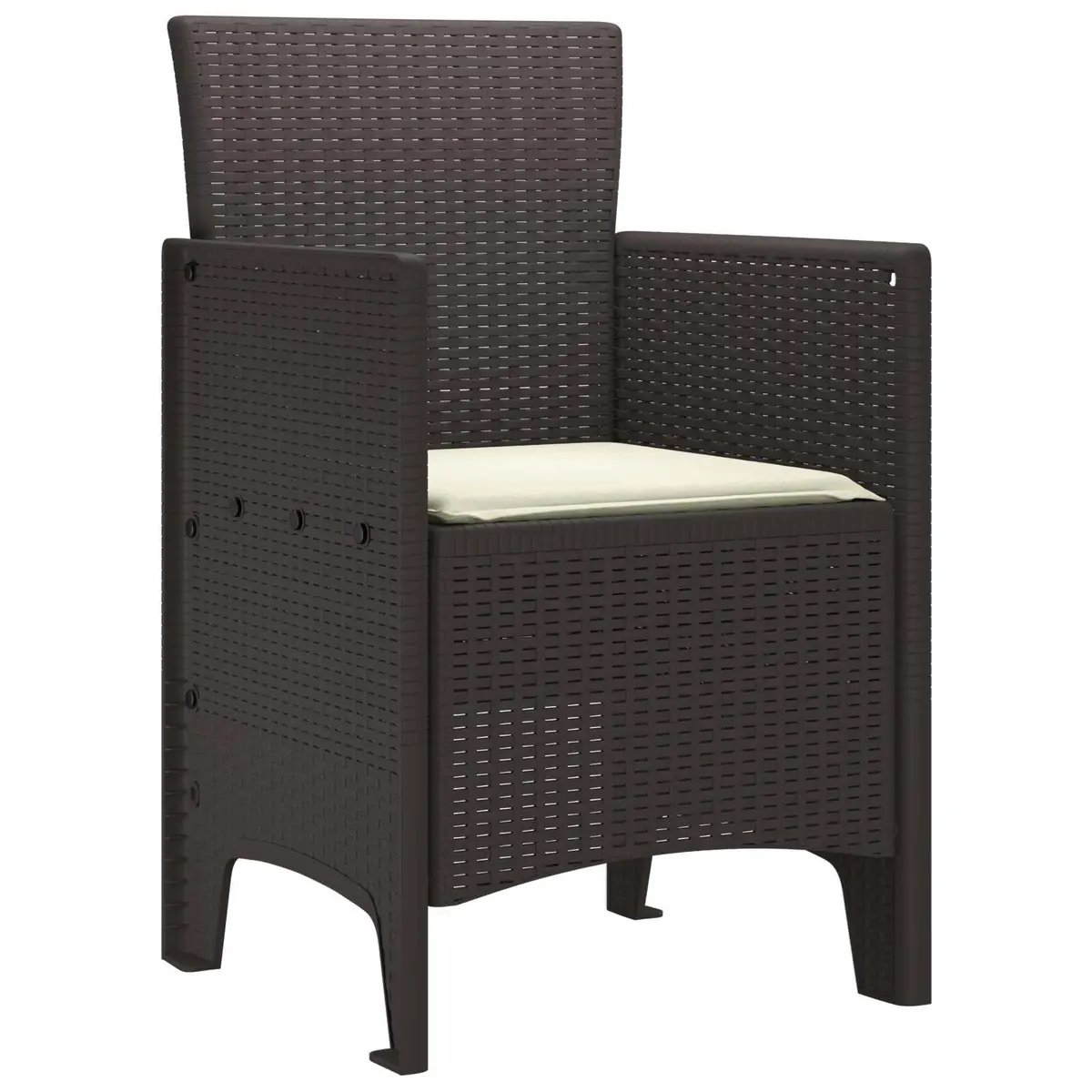 Outdoor Garden Chair Polypropylene 53 x 49 x 85 cm Brown 2 pcs